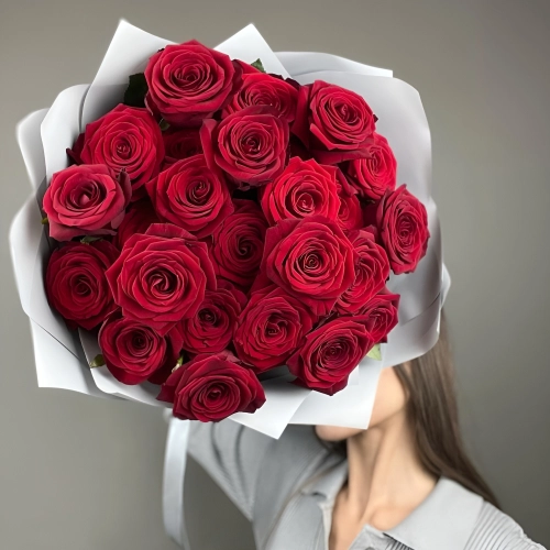 «Королевский бархат» – 25 роскошных красных роз из Эквадора  Бокситогорск Ленинградская область «Королевский бархат» – 25 роскошных красных роз из Эквадора  Бокситогорск Ленинградская область