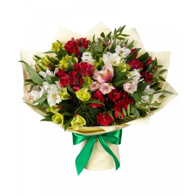 Букет «Теплые чувства» – разноцветные альстромерии с нежным посылом Бокситогорск Ленинградская область Букет «Теплые чувства» – разноцветные альстромерии с нежным посылом Бокситогорск Ленинградская область