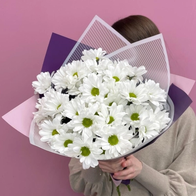 Букет «Весеннее настроение» – свежесть белых хризантем Бокситогорск Ленинградская область Букет «Весеннее настроение» – свежесть белых хризантем Бокситогорск Ленинградская область