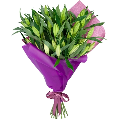 Изысканный букет из 15 свежих лилий – королевский подарок Бокситогорск Ленинградская область Изысканный букет из 15 свежих лилий – королевский подарок Бокситогорск Ленинградская область