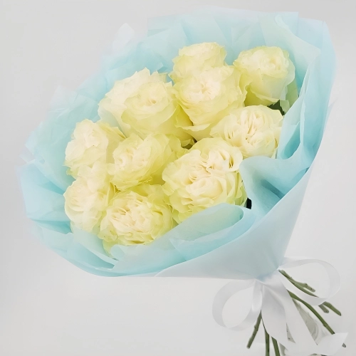 Букет «Кружевное облачко» – 11 белоснежных роз в нежной упаковке Бокситогорск Ленинградская область Букет «Кружевное облачко» – 11 белоснежных роз в нежной упаковке Бокситогорск Ленинградская область