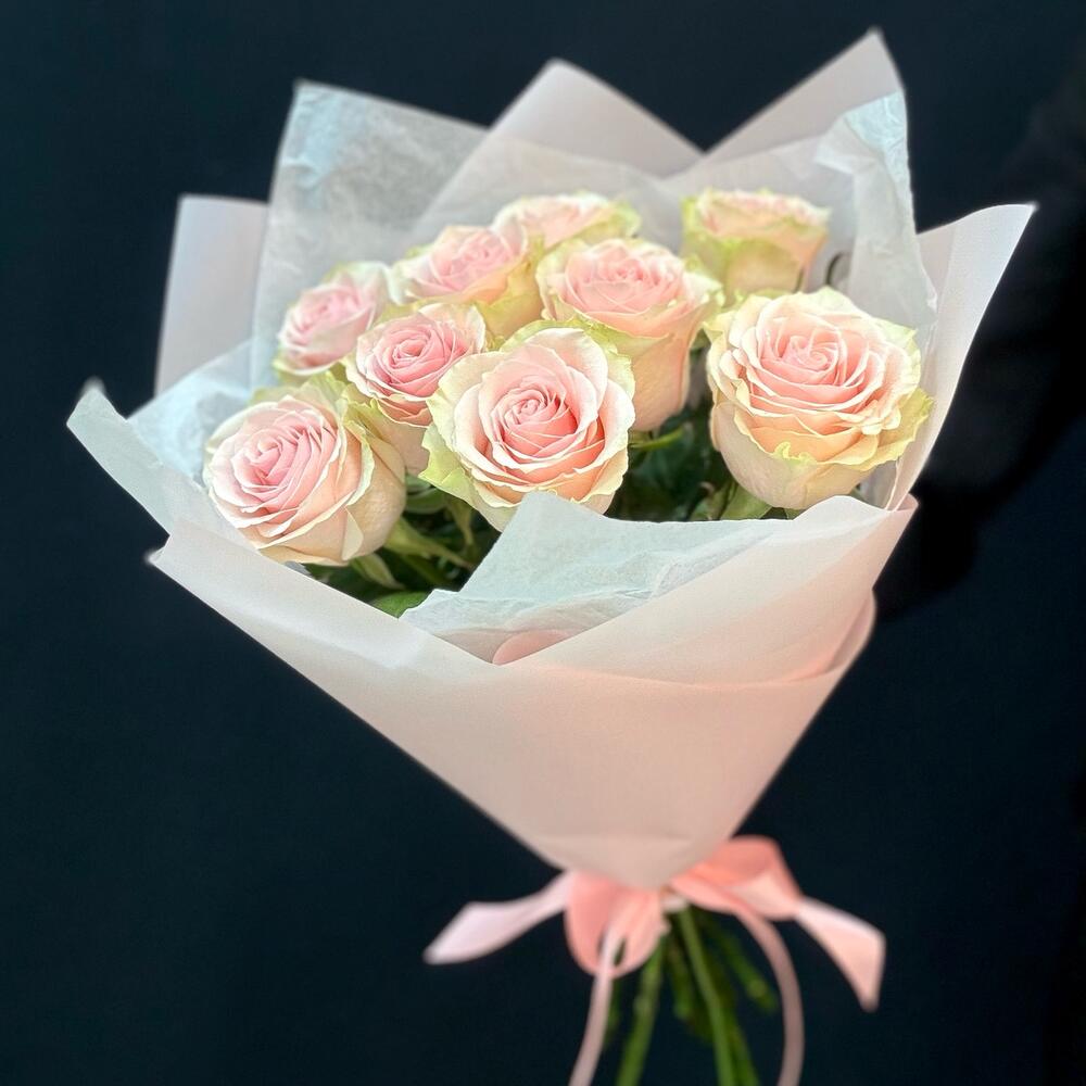 Букет из 9 розовых роз – нежность в каждом лепестке Бокситогорск Ленинградская область